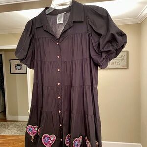 Queen of Sparkles Black Bead Fringe Dress